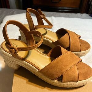 J. Crew Factory Tan Espadrille Sandals
